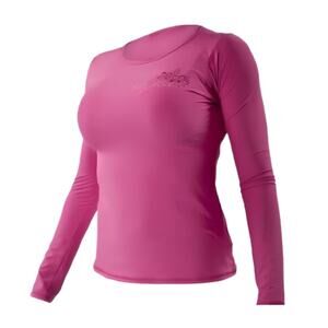 Body Glove Deluxe Long Sleeve Rash Guard Swim Top in Cloudberry Pink Size Small